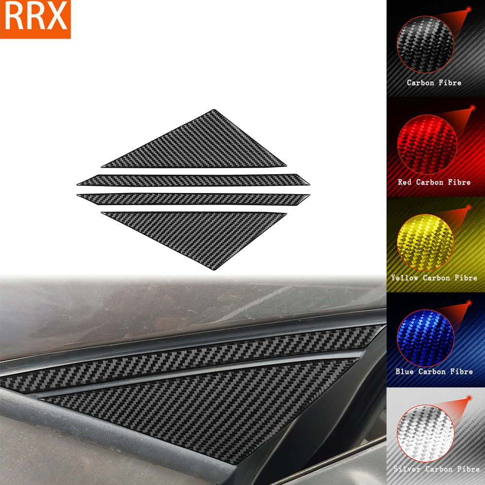 For Ford Focus MK3 2012-2014 Real Carbon Fiber Sticker Window A-pillar Triangle Panel Cover Car Exterior decorative Accessories