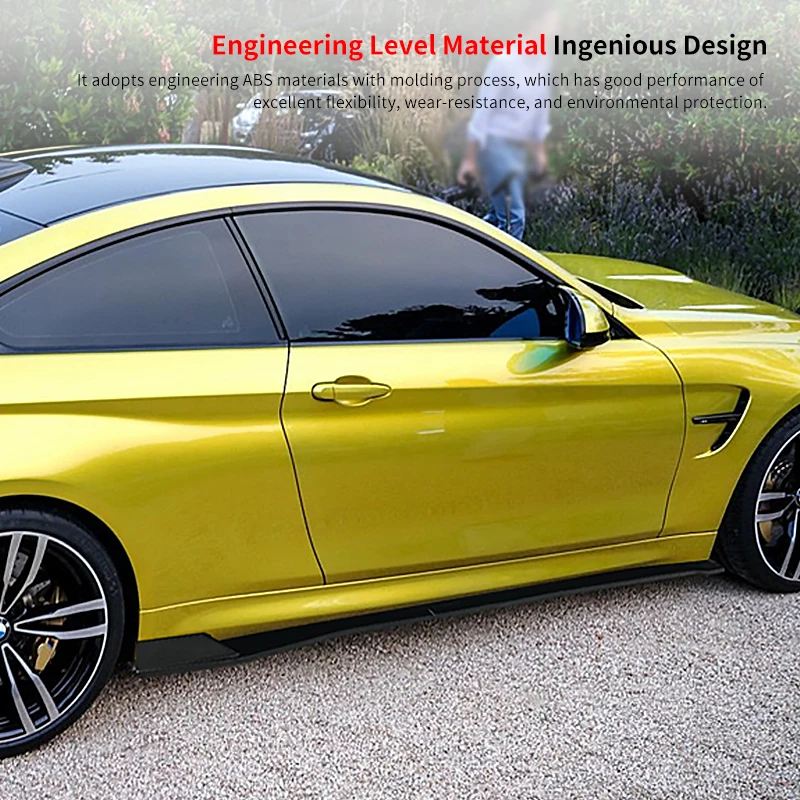 

For BMW M4 2014-2019 Car Side Skirts Extensions Splitters Kit Rocker Anti-Scratch Protection Winglet Wings Bumper Accessories