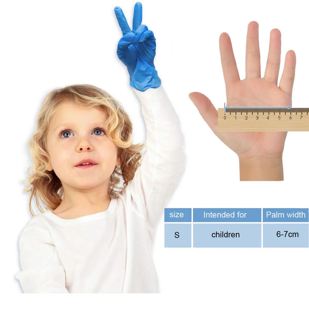 قفازات واقية للأطفال يمكن التخلص منها - قفازات صحية مرنة خالية من اللاتكس للفن والحرف اليدوية والنظافة (40 قطعة)