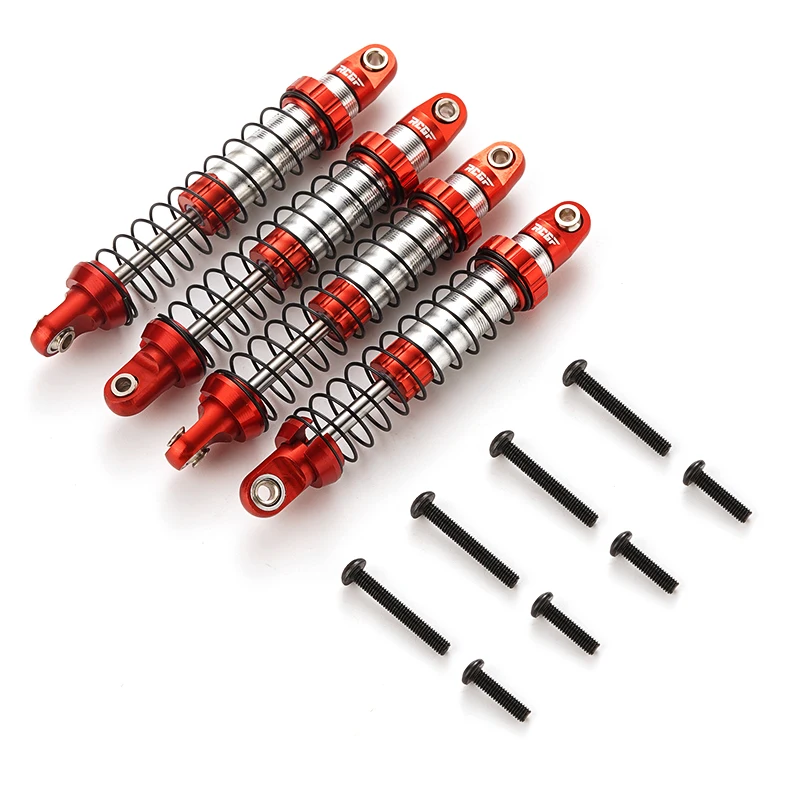 

RCGOFOLLOW 4x Aluminum Alloy Smooth Front Rear Shock Absorber for 1/18 Axial UTB18 Capra Trail Buggy Crawlers Car Upgrade Parts