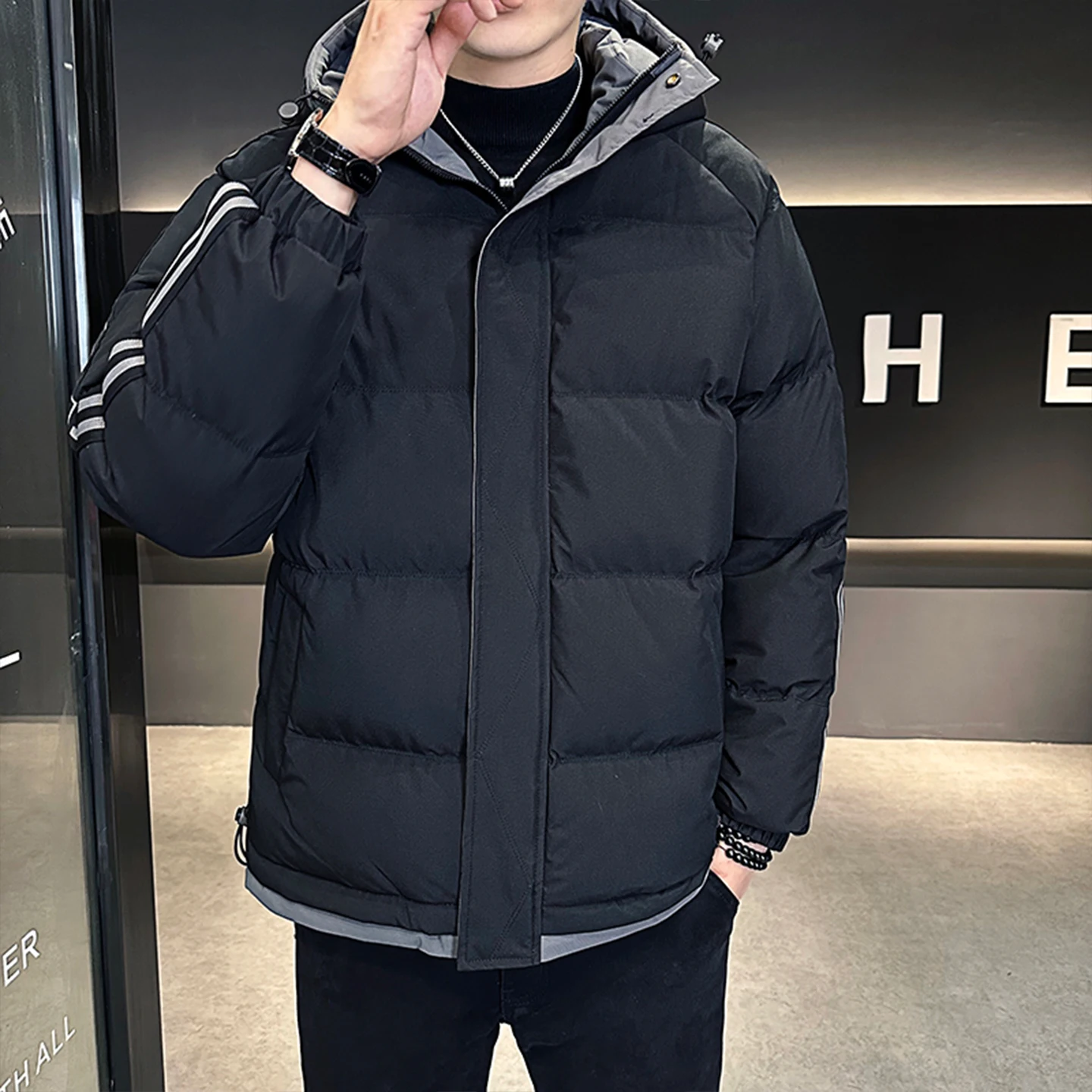 Paul мужское хлопковое джемтовое пальто с капюшоном Thiened, повседневное пуховое хлопковое пальто, зимнее теплое ветрозащитное морозостойкое пальто, молодежное искушение Sle