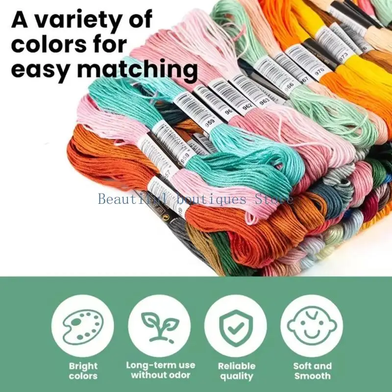 U4LF Colorfast Stitching Thread Embroidery Floss voor creatieve borduurprojecten