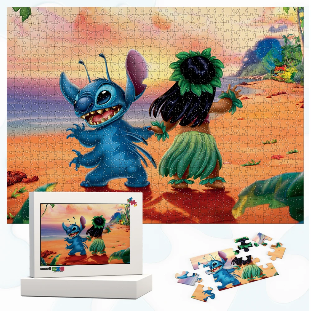 

Stitch and Lilo Holding Hands Puzzle Disney Series Cartoon Characters Games and Puzzles 108/200/300/500/1000/1500 Pieces Puzzles