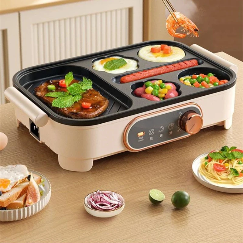 Fried Egg Hamburger Maker Household Frying Pan Multi-Functional Electric Chafing Dish Poached Egg Breakfast Pot  Home Appliance