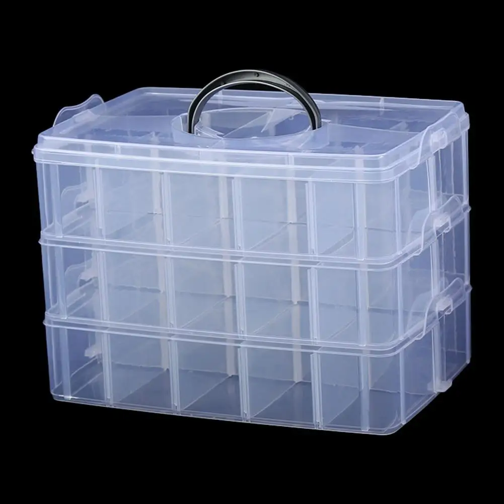 Storage Case  Convenient 30 Grids Small Toy Sundries Box Desktop Organizer  Transparent Sundries Box