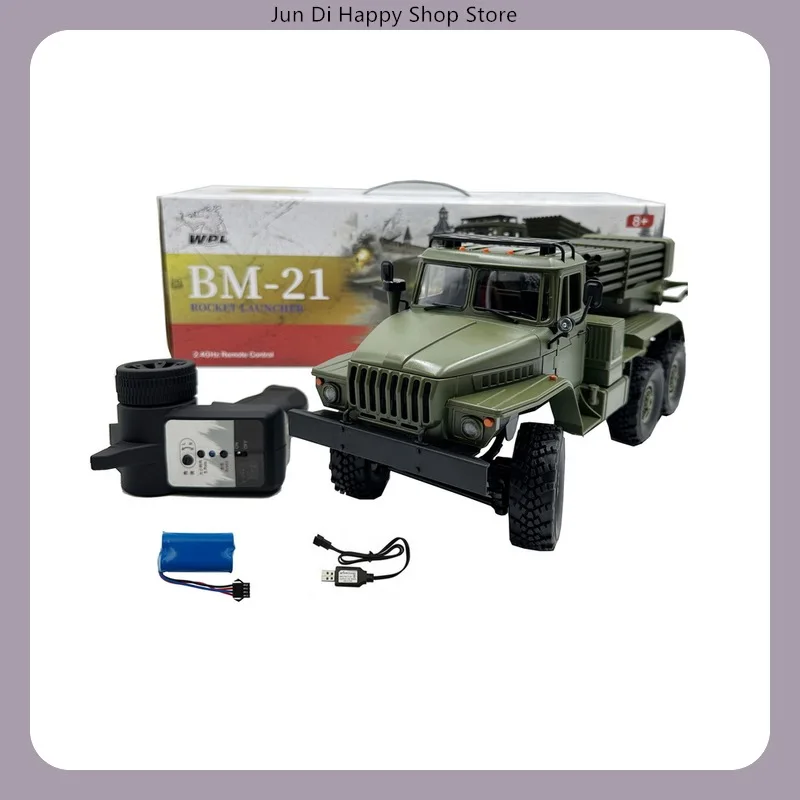 WPL Naughty Dragon 1:16 Scale RC Car Model Full Climbing Vehicle with BM-21 Hail Rocket Launcher Remote Control Toy