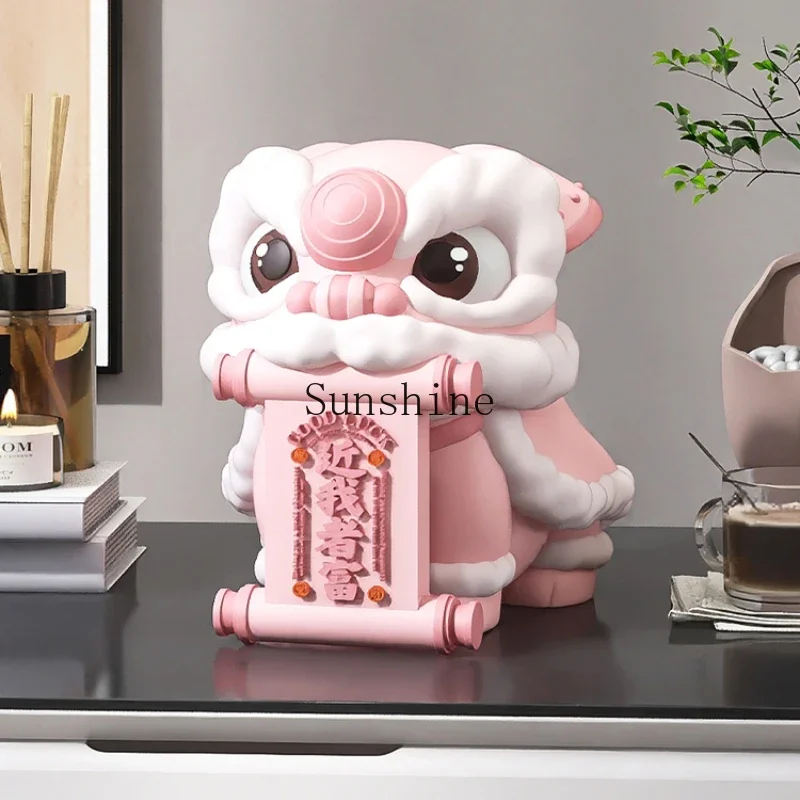 

Fa Cai Lion Dancing Wine Cabinet Decoration Tabletop Ornament Entrance Birthday Opening Housewarming Gift