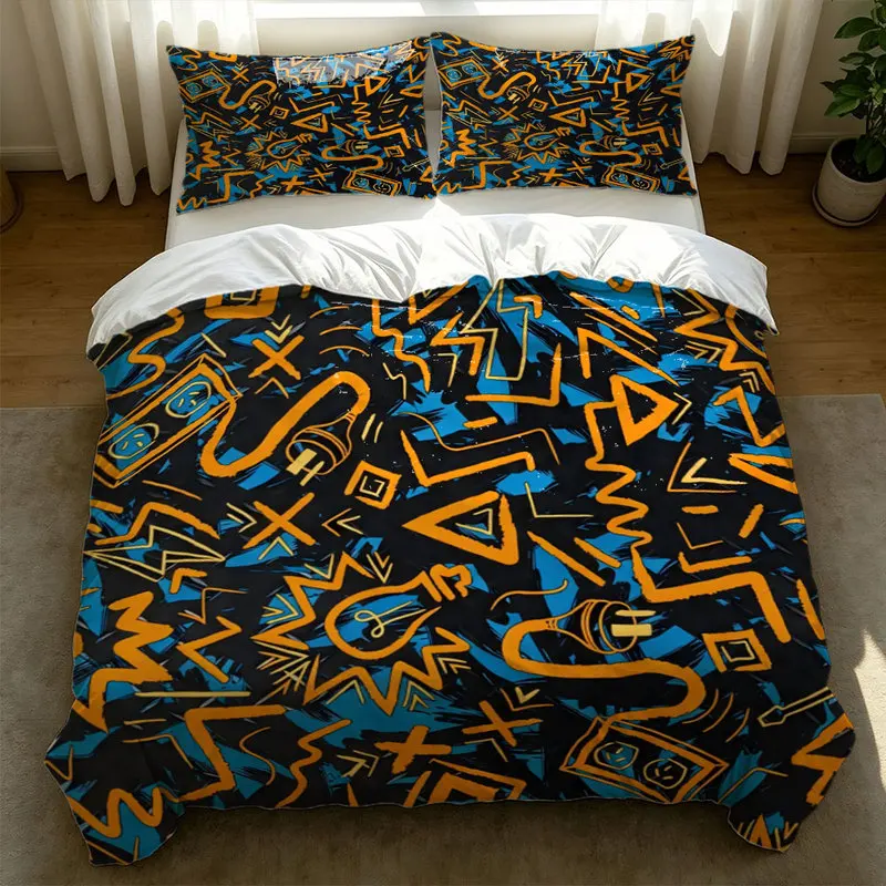 2/3Pcs Microfiber Duvet Cover Set,Ultra-Soft,Breathable,Skin-Friendly,Durable,Eat Sleep Game Repeat Print,Modern Bedroom Decor