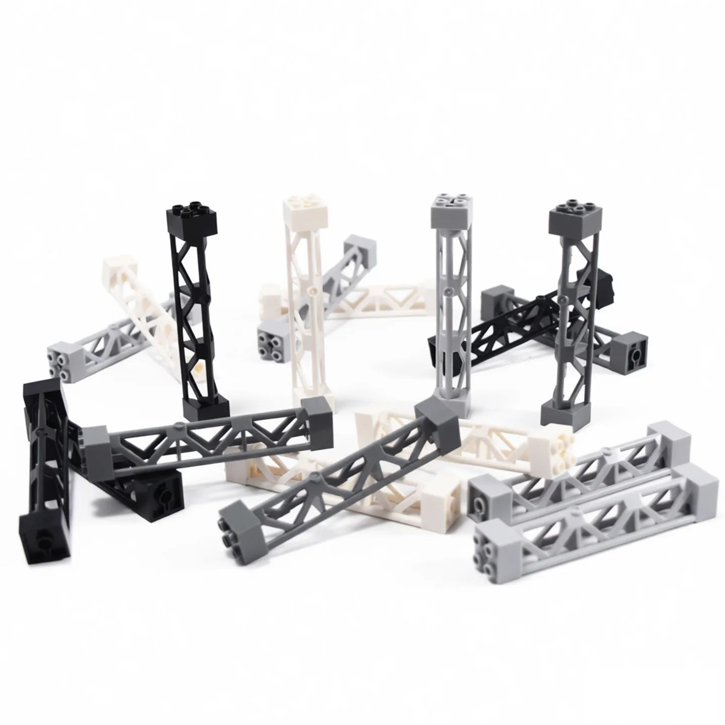 

8-Pack Brick Compatible Universal 30517 58827 95347 Part Iron Frame Pillars Architecture Accessories Train Track Support Bracket