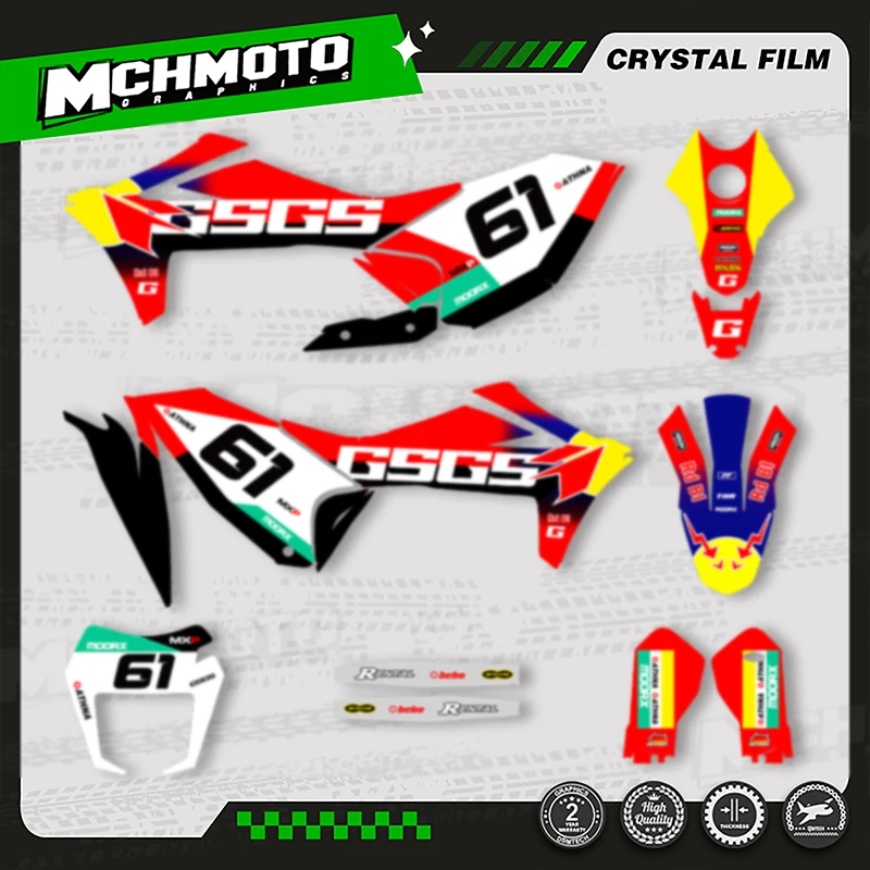 

MCHMFG MOTOR Custom Team Graphics Backgrounds Decals Stickers Kit For GASGAS GAS GAS 2022 2023 2024 SM 700 ES 700 003