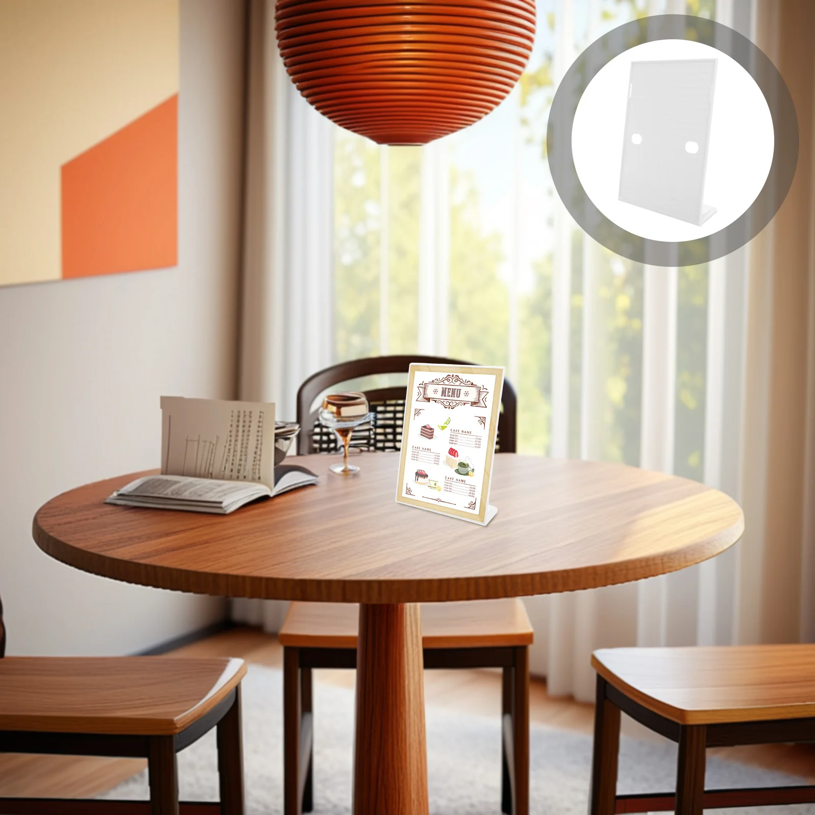 

Plastic Sign Holder L Shape Menu Display Stand Business Card Photo Holder for Restaurant Table Top Display Frame