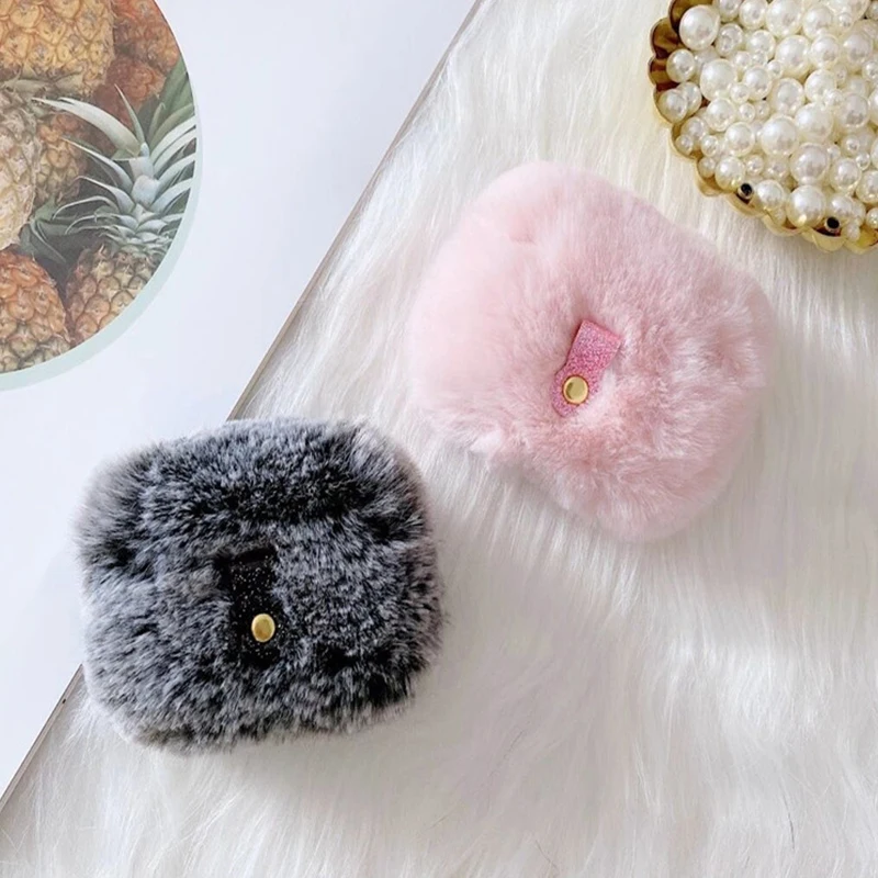 For Cute Fluffy Earphone Case For Apple Airpods 1 2 3 Pro Cover Fashion Lovely Headphones Fur Cases For Airpods 3 Charging Box