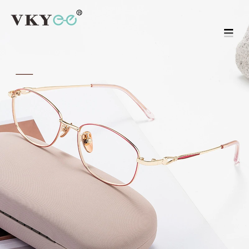 VICKY New Simple Oval Fashion Design Women Anti-blue Light Cylinder Lens Reading Glasses Myopia Customized Prescription G6019