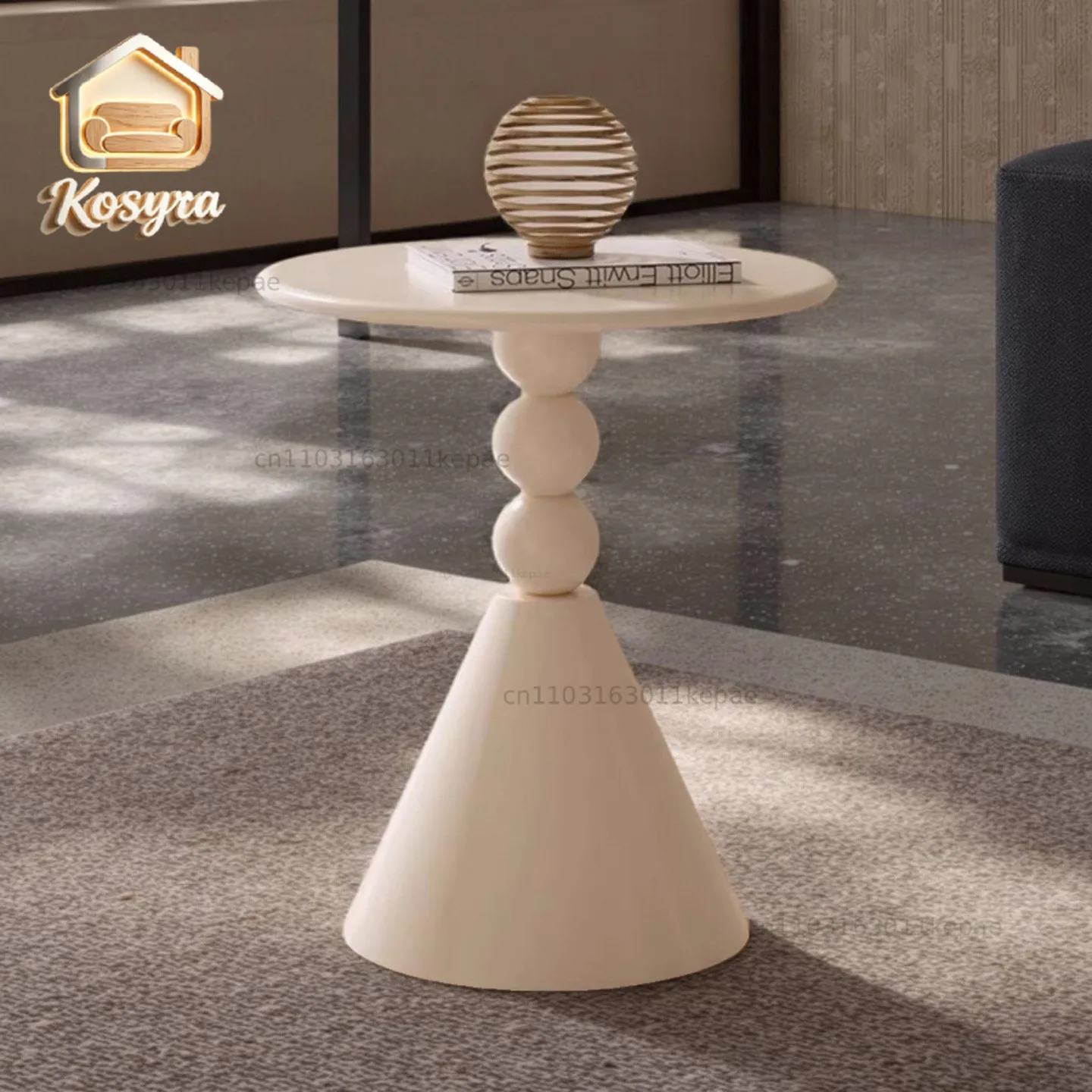 Small apartment living room small coffee table metal small round table cream wind negotiation table sofa corner few wrought iron