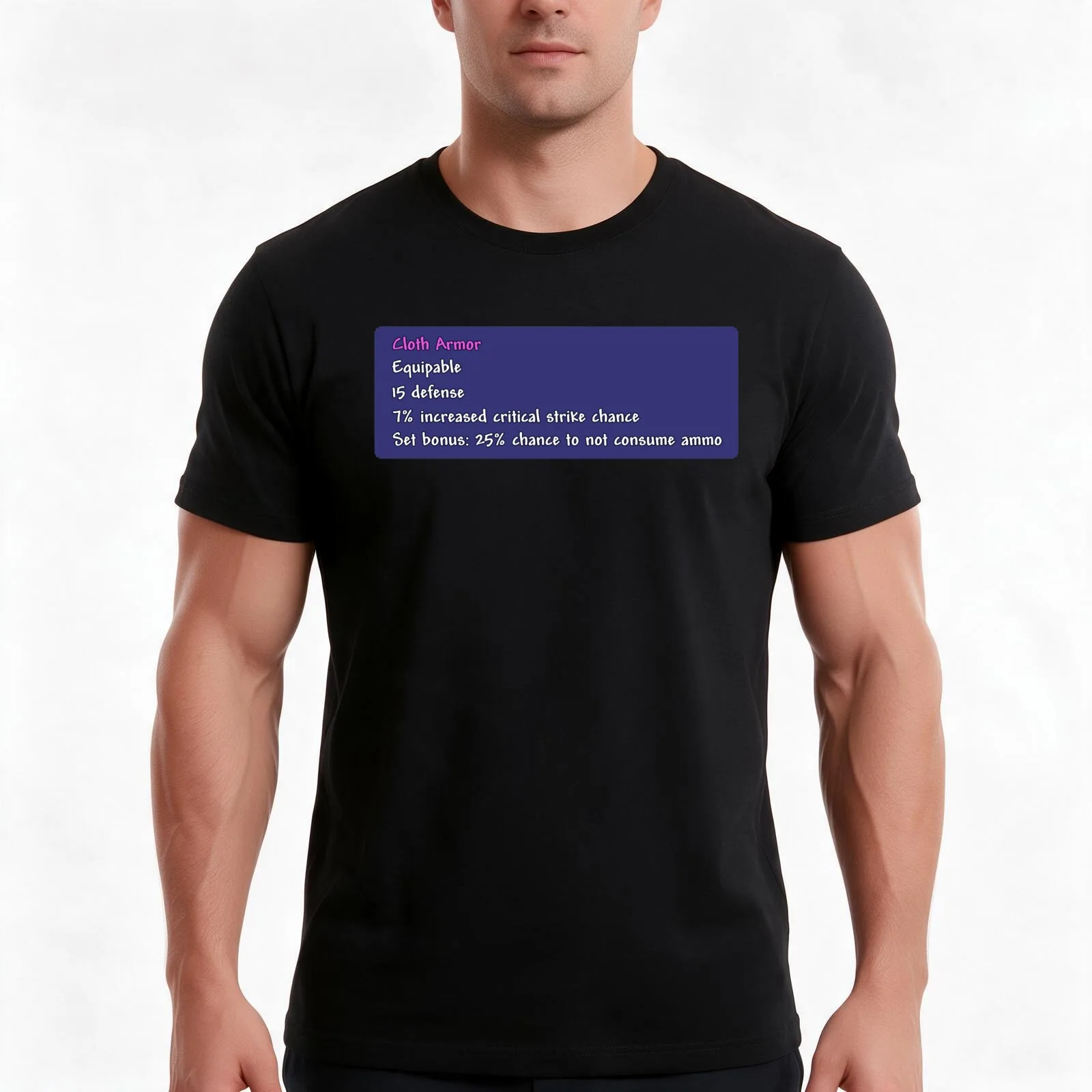 Terraria Cloth Armor Stats T-Shirt, Summer Casual Cotton Tee, Oversized Streetwear Tops, Vintage Graphic Print, Unisex Men Women