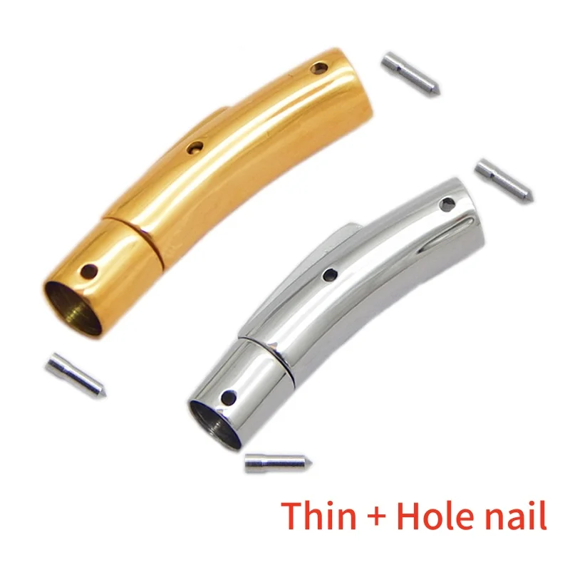 10Pcs 316L Stainless Steel Bayonet Clasp For DIY Leather Cord Bracelet Jewelry Making Finding Adjustable Snap Lock End Clasps