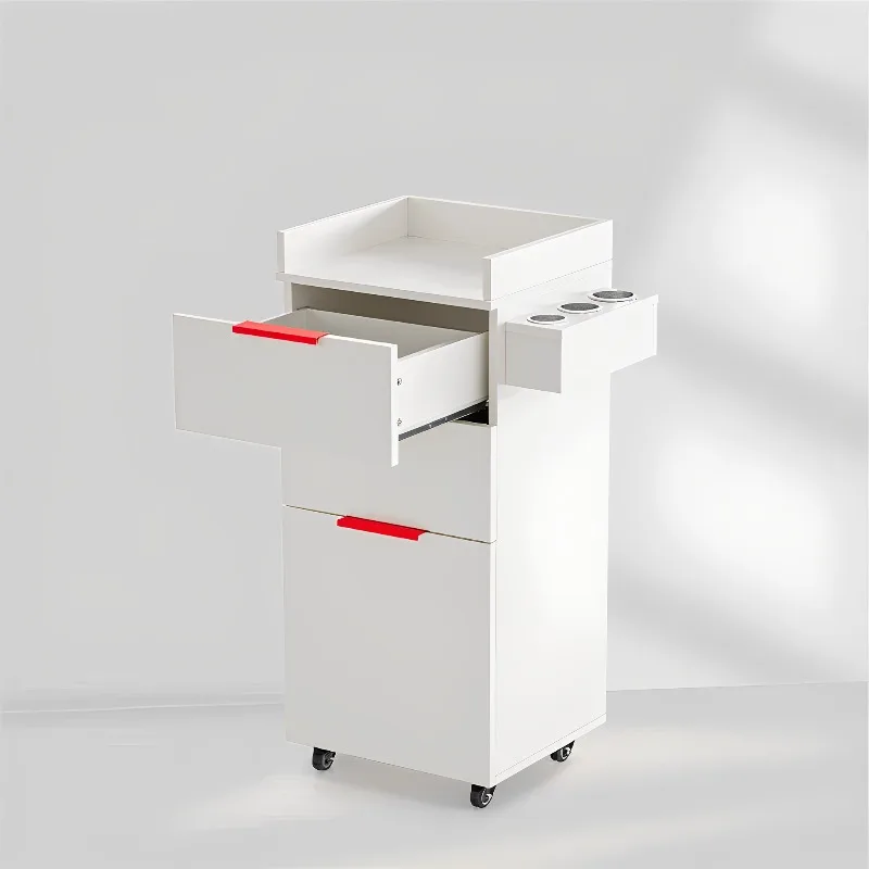 Barber Shop Tool Cabinet Barber Shop Shelf Hair Salon Special Storage Storage Perm and Dyeing Cabinet New Wheeled Cart