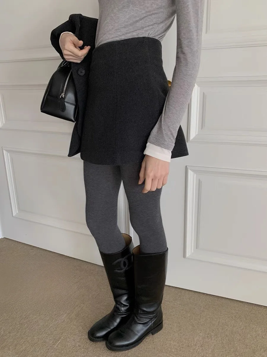 

Шерстяной костюм Deessesicile серого цвета с юбкой А-силуэта, модный комплект из двух предметов с защитой от просвечивания для женщин, зимняя коллекция