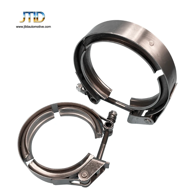 JTLD 3 Inch 76mm 304 Stainless Steel Quick Release V Band Exhaust Clamp with Male and Female Flanges car assecories