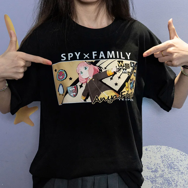 SPY×FAMILY Anya Forger Twilight Yor Loid Anime Short-Sleeve Graphic T-Shirt Summer Thin Action figure Gift