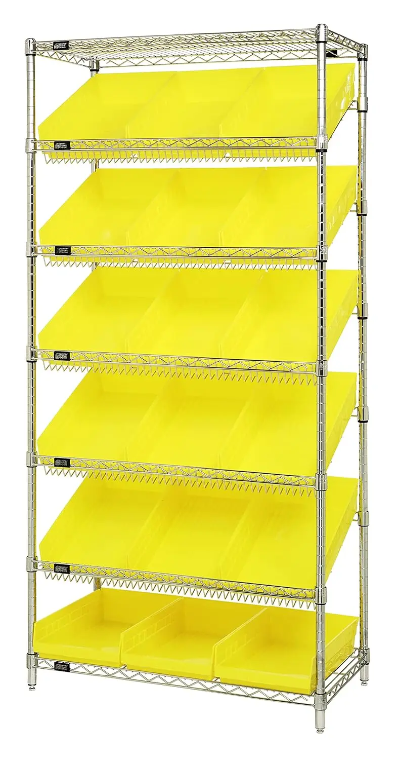 Wire Shelving Unit W/18 Ivory Bins