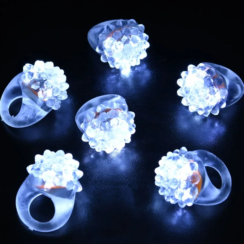 20/100/500Pcs Glowing Rings LED White Light Up Luminous Rings Party Favor Toys Flash Glow Wedding Party Supplies Wholesale