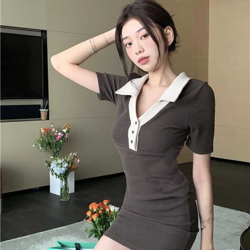 

Women's Dress Midi Clothing Bodycon Tight Female Dresses 2024 Sensual Sexy Vintage Cheap Casual One-piece Promotion Loose Xl Y2k