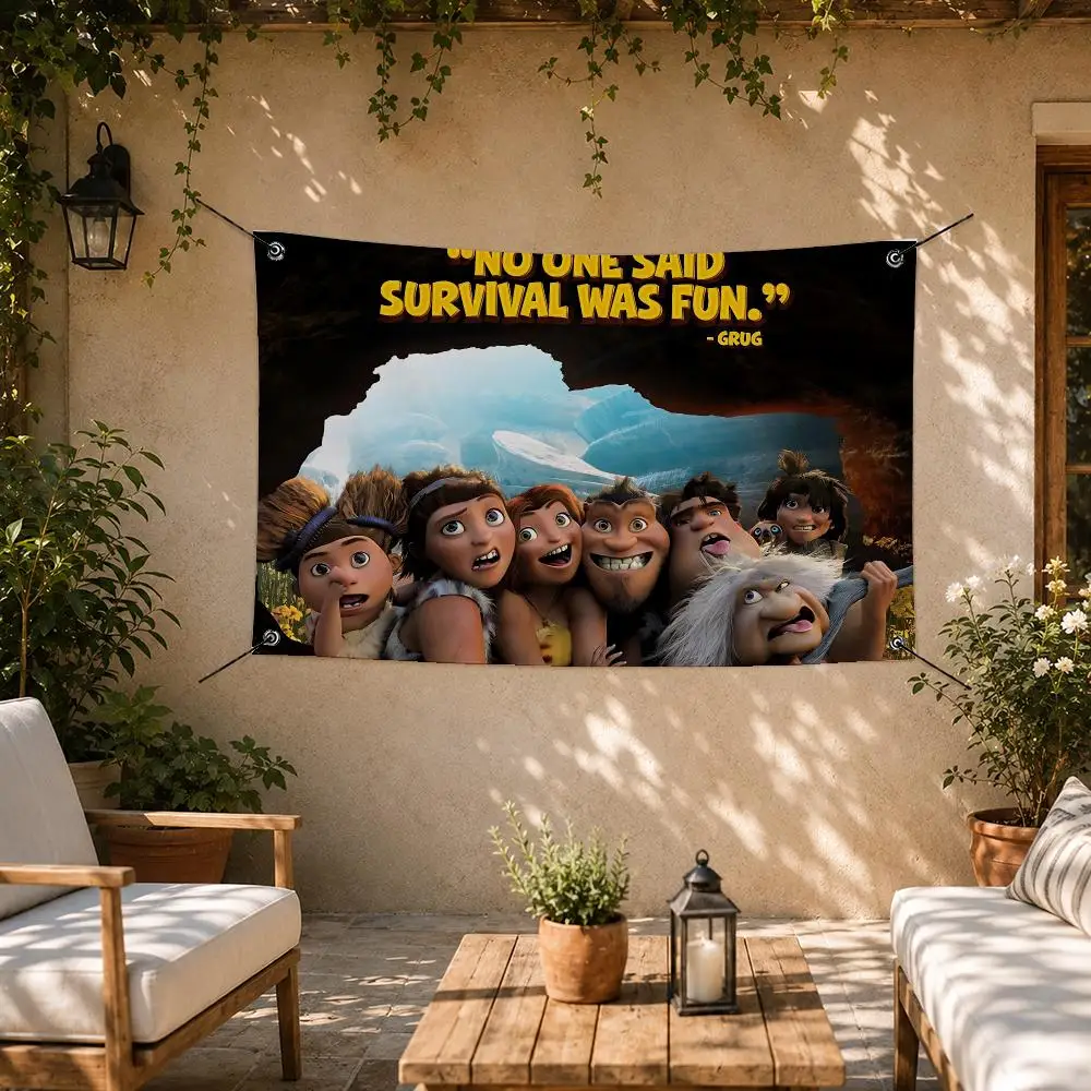 Funny Movie The Croods Flags Room Bedroom Home Outdoor Wall Hanging Concert Printed Background Decoration Art Banne