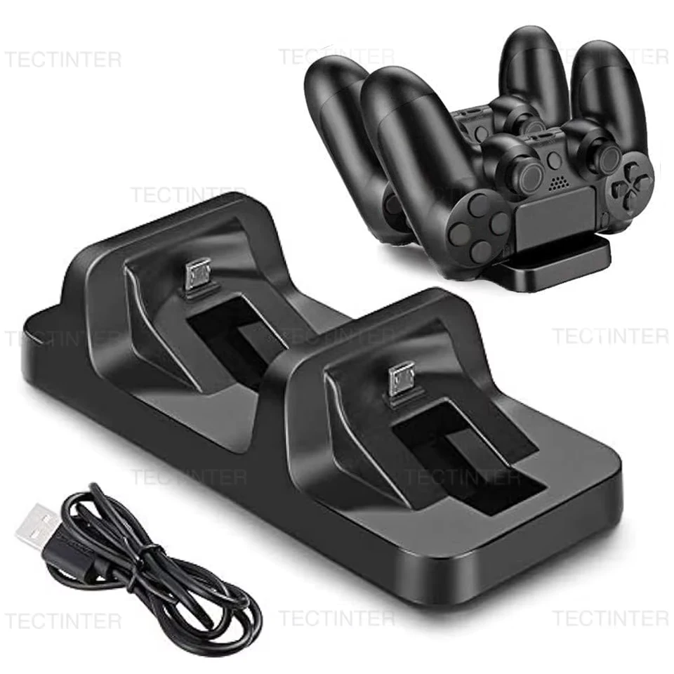Cargador USB Dual para PS4, base de carga inalámbrica para controlador, soporte para mando de Sony PlayStation 4, accesorios para controlador de videojuegos