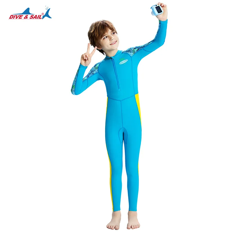 Boys Girls Full Body Swimwear UPF 50+ UV Sun Protective One-Piece Swimsuit Rash Guards Dive Skin  for Kids 2-10 Years