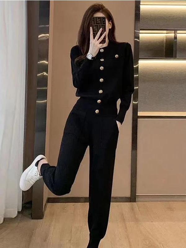 

Fashionable Casual Women's Suiting Set Slimming Age-Defying Wide Leg Pants Two-Piece Ensemble Autumn New Arrival Trendy Style
