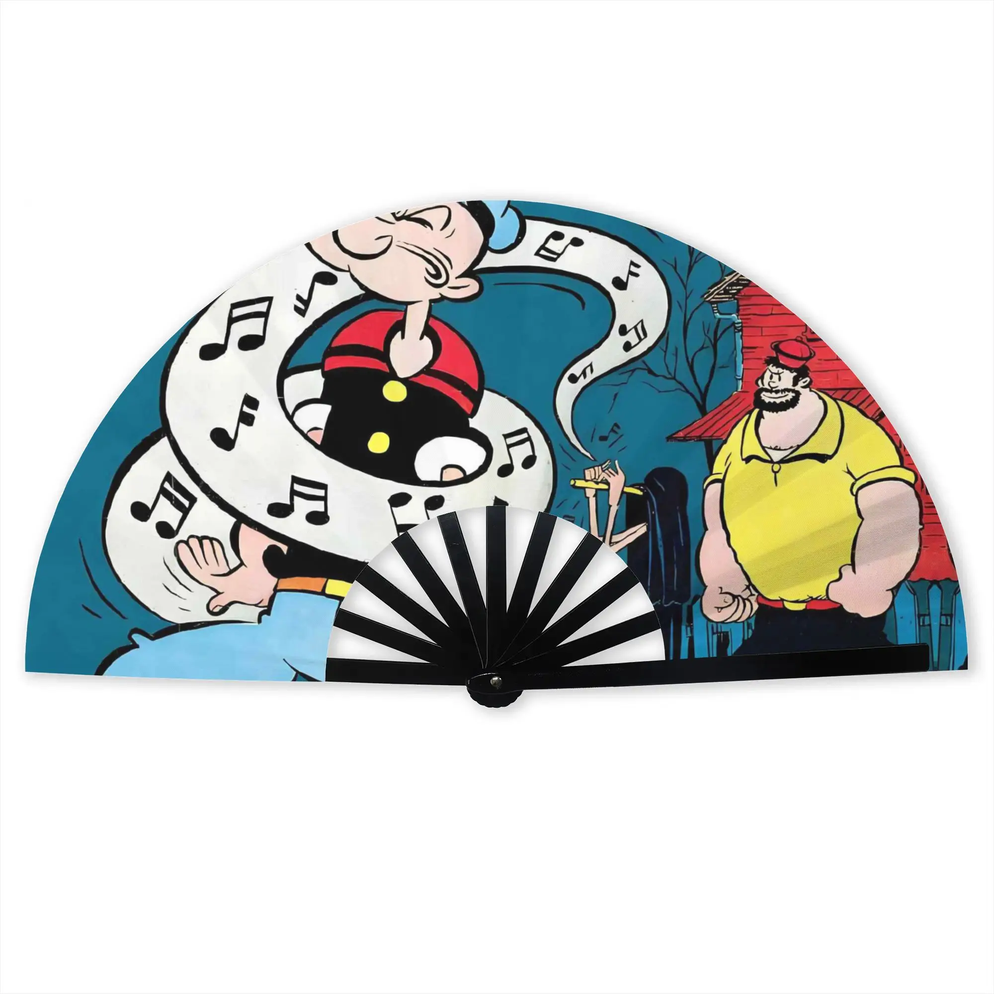 Vintage P-Pop E-Eye The S-Sailor Portable Pocket Fan Travel Playing Flute Folding Fan Chinese Dance Cooling Handheld Fans