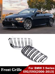 앞 범퍼 키드니 크롬 그릴, 레이싱 메쉬 글로스, 블랙 그릴 커버, BMW 3 시리즈 E92 E93 2005-2009 325i 328i 330i 용