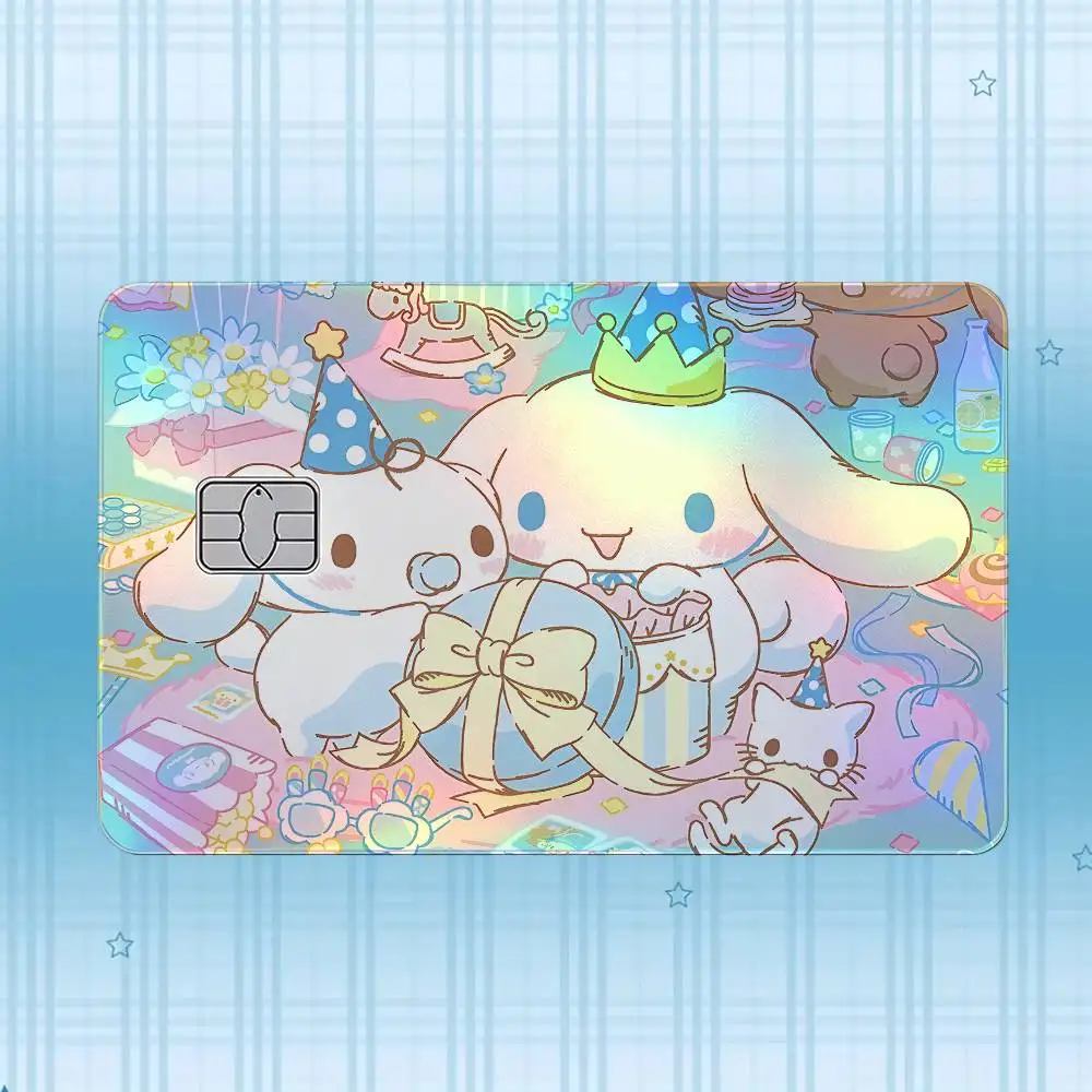 C-Cinnamoroll Laser-Holografischer Karten-Skin-Aufkleber für Kredit- und Debitkarten – 4 Stück/Set, wasserfester, kratzfester Schutz – Detail 17