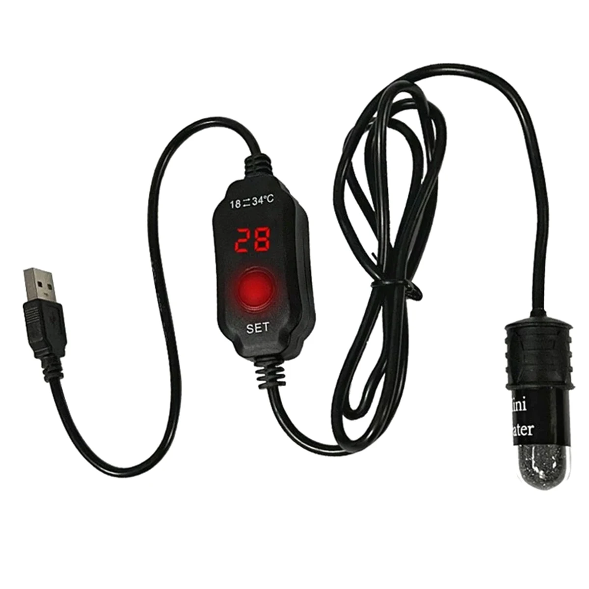 Mini chauffage d'aquarium 10W pour petit aquarium, chauffage à température constante avec affichage 