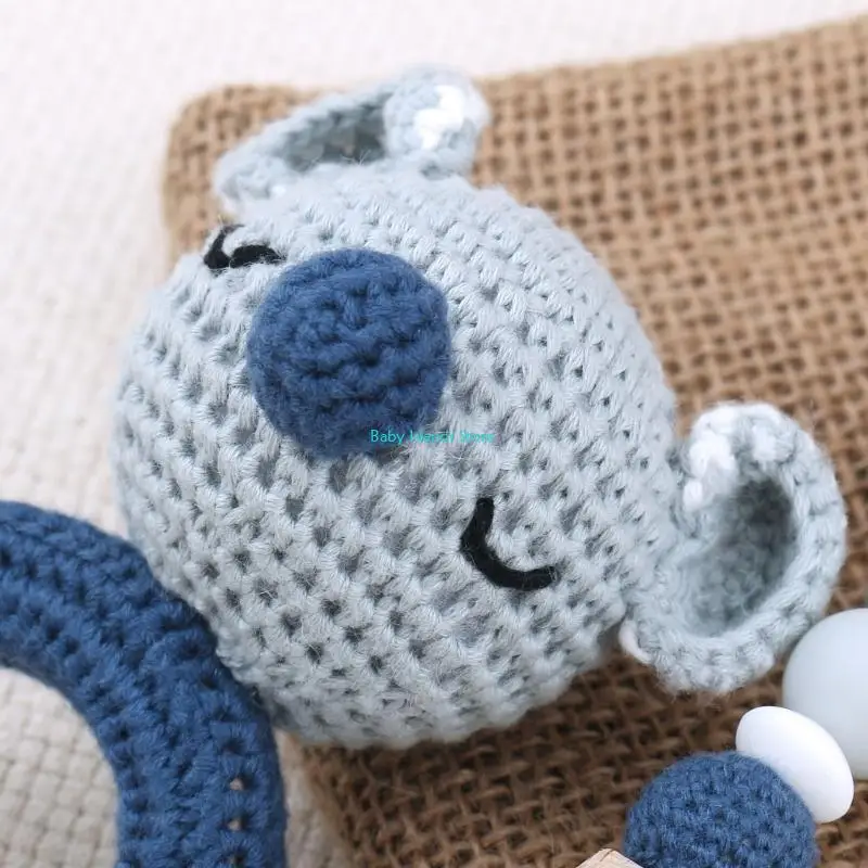 K92D 2 قطع الرضع الكروشيه الخرزة المهديء كليب حشرجة الموت لعبة عضاضة حديثي الولادة دش هدية #2