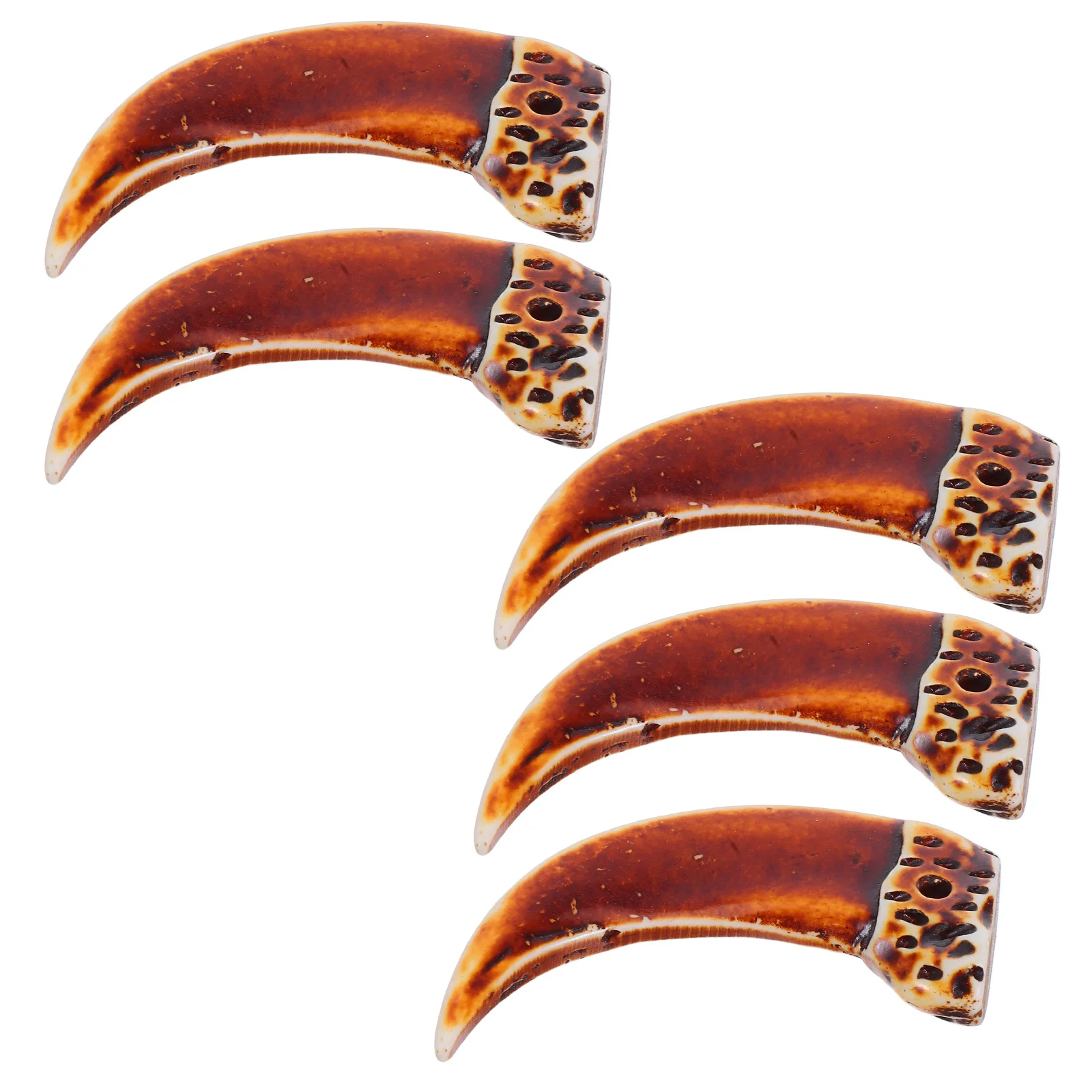 Accessoires de griffes de dent de bête, 5 pièces: bijoux tribaux légers et réalistes pour Halloween, griffes de Cosplay pour adultes, requin en résine