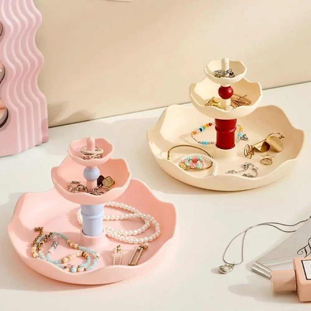 

Large Capacity Jewelry Key Holder Decorative Cream Style Cosmetics Storage Rack Multi-layer Plastic Desktop Storage Box Bathroom