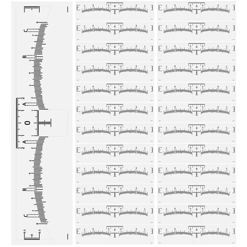 100 stücke Einweg Augenbraue Aufkleber Vorlage Messwerkzeug Zeichnung Gestaltung Lineal Für Frauen Make-Up Stirn Linie Positionierung Kit
