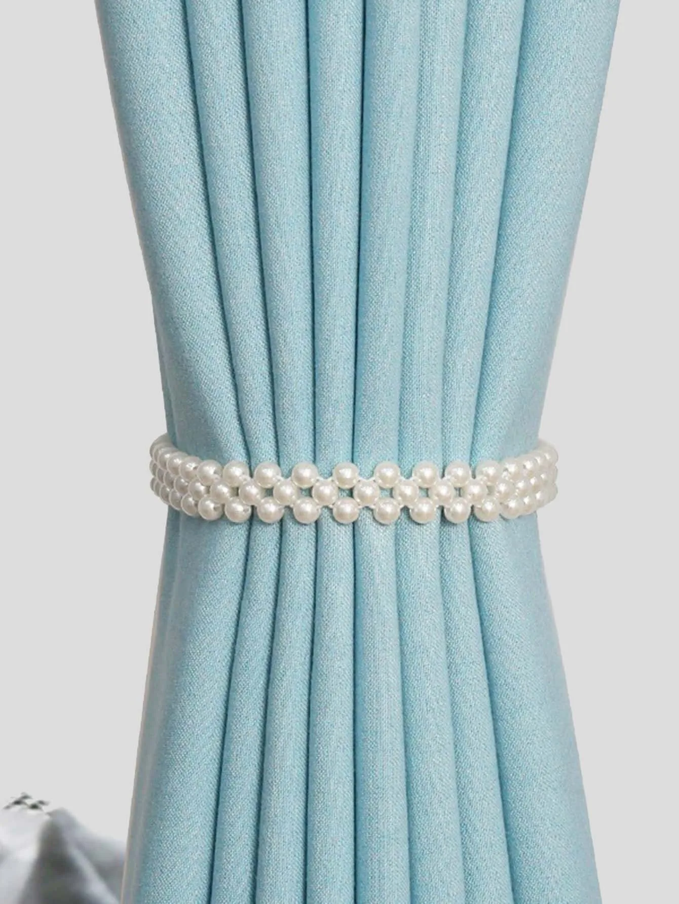 1pc Butterfly & Faux Faux Pearl Decor Curtain Tie Backs, Modern Plastic Home Window Curtain Holder
