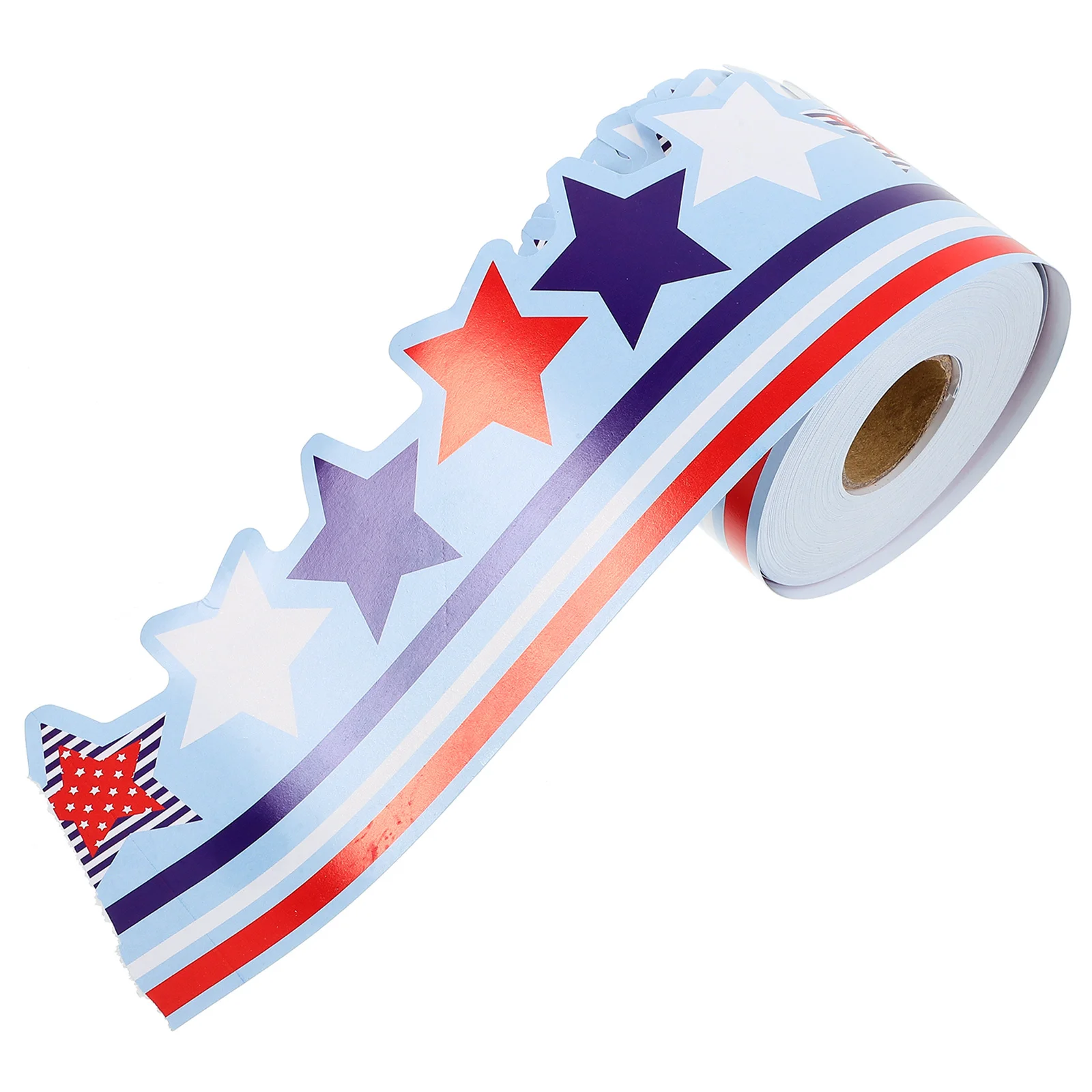 1 Roll Five-Pointed Star Sticker For Bulletin Board Independence Day Decoration Removable Border Trim Blackboard Border Paper