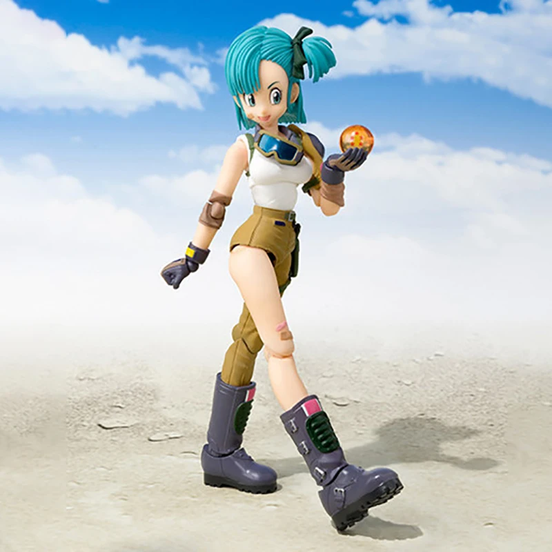 Shf Anime Dragon Ball Bulma Figures PVC Movable Collection Doll 14cm Beautiful Girl Bulma Action Figure Model Toy Birthday Gifts