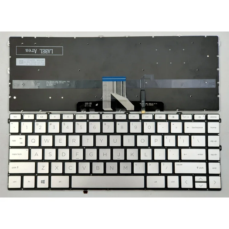 Nuevo teclado para ordenador portátil HP Pavilion 14M-DW0013DX 14M-DW0023DX 14M-DW1013DX 14M-DW1023DX x360 14M-DW, color plateado, con retroiluminación