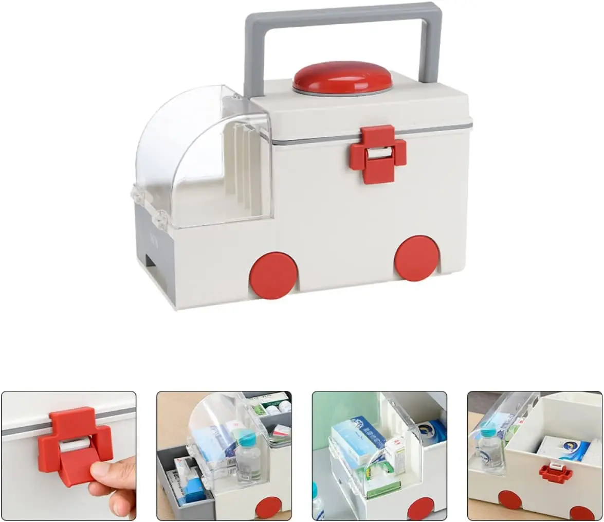 Foldable Medicine First Aid Home Storage Box Portable Medicine Box Large Ambulance Large Capacity Outdoor Pill Box