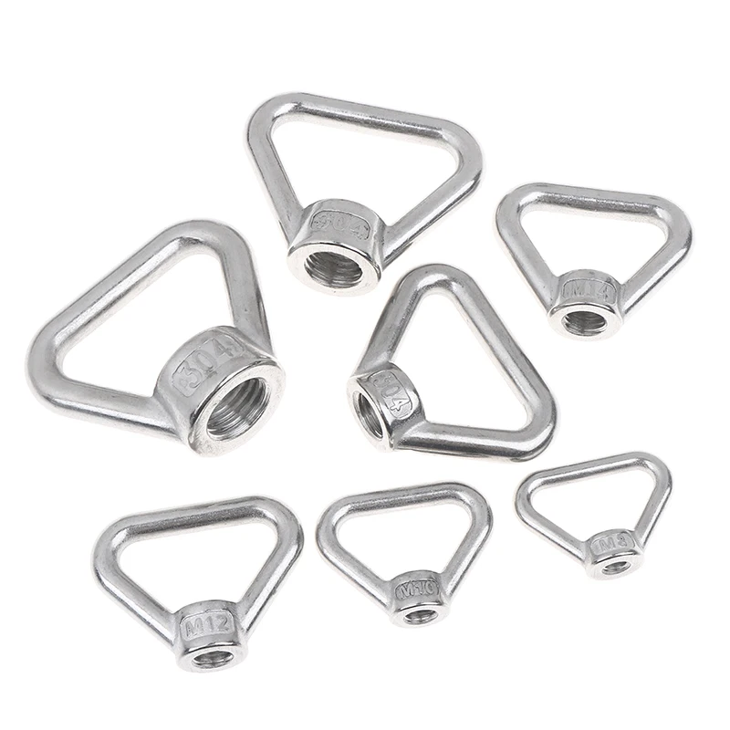 ✰✪M8 M10 M12 M14 M16 M20 M24 304 Stainless Steel Triangle Lifting Eye Nut Trapezoid Thread Rings Fit For Handle Bolts