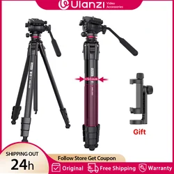 Ulanzi-trípode de viaje para vídeo OMBRA, 1,6 M, 360 °, panorámico, arrastre fluido, carga máxima de 6KG, placa Arca Swiss para cámara DSLR