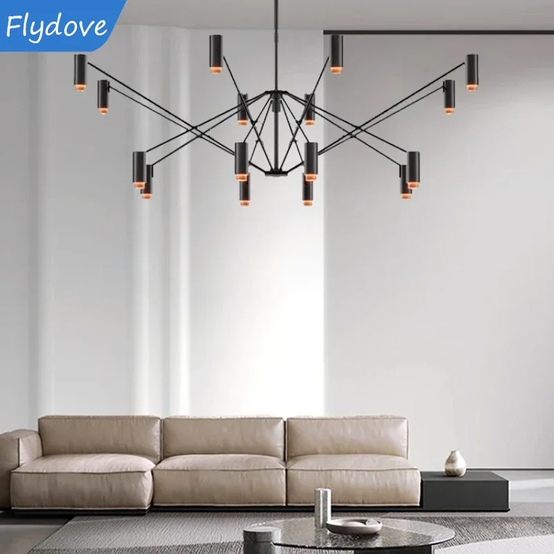 

Modern Simple Living Room Chandelier Ceiling Creative LED Living Room Villa Bedroom Restaurant Cafe Indoor Fixtures