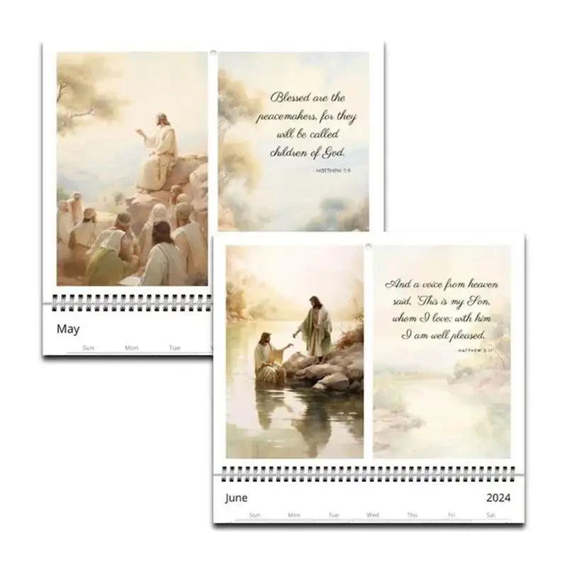 Jesus Christ 2024 Wall Calendar Inspirational Wall Decor Calendars Jesus Poster Calendar 11.4 X 8.3 Inch Christian Faith Holiday