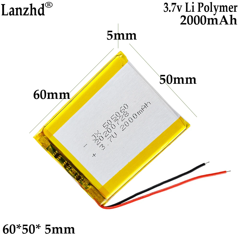 new 3.7v polymer lithium battery 505060 2000mah For mobile and portable game console mifi wireless wifi battery