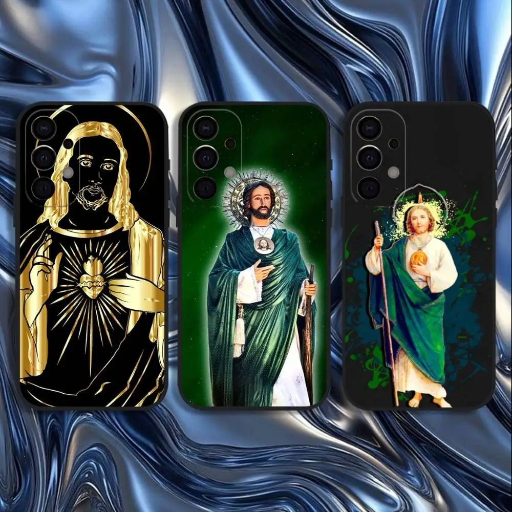 

San Judas Tadeo Phone Case For Samsung S25,S24,S21,S22,S23,S30,Ultra,S20,Plus,Fe,Lite,5G Black Cover
